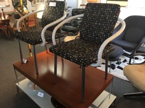 Mid Century Modern Dark Color Square Dots chairs