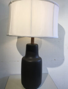 Mid Century Modern Black Lamp with White Shade