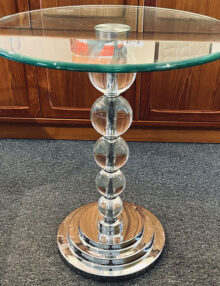 Stainless Glass Paperweight Occasional Table